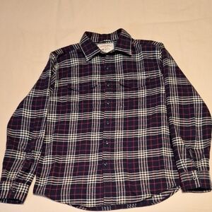 American Eagle Outfitters Navy and Red Plaid Shirt